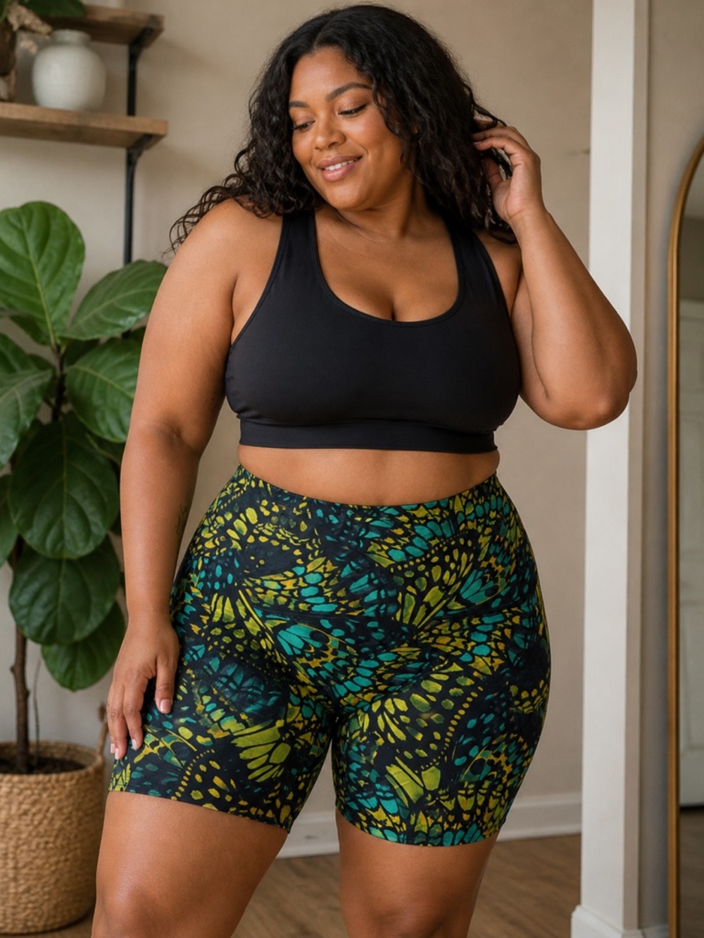 YITTY Mesh Me Smoothing Butterfly Bike Shorts 3X High Waist